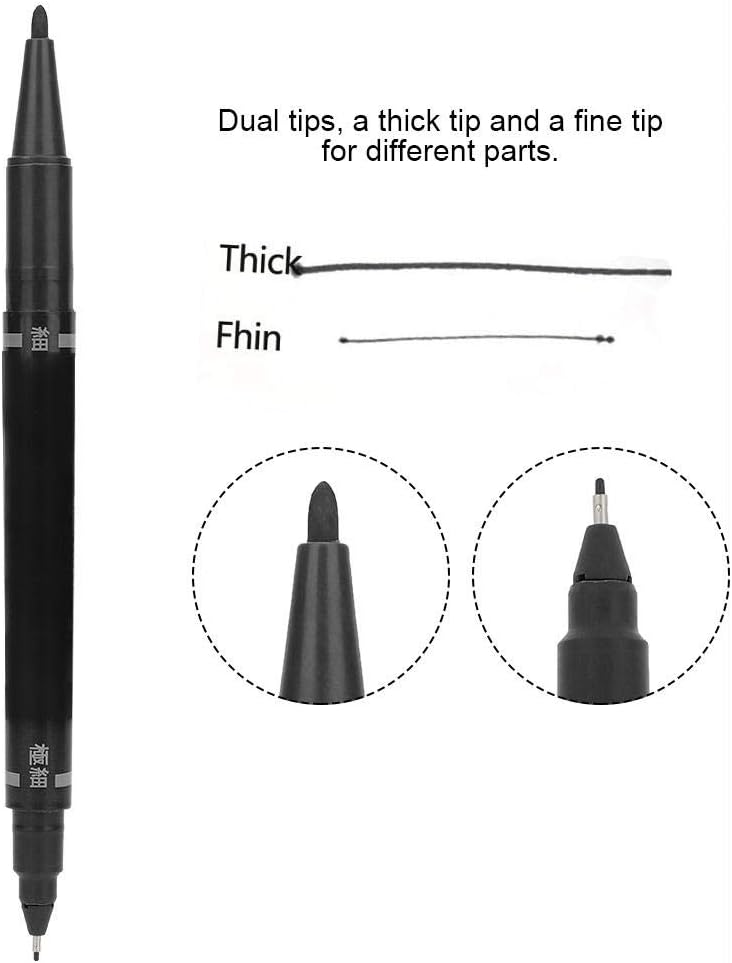 woobles Tattoo Marker, A Box Of Ten Double-Headed Cutting Pens For Tattoo Marks (#1) - Image 3